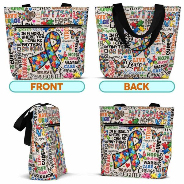T3-U-Awa-T-Autism-230822NA10 @ Autism Typo-Autism Typography Tote Bag