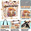 T3-U-Hobb-SF-Mrom-240131NA10 @ Mushroom Sketchy Flowers-Mushroom Flower Pattern Tote Bag