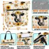 T3-U-Ani-S-Cow-240131NA10 @ Cow Sunflower-Cow Sunflower Pattern Tote Bag