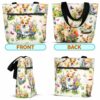 T3-U-Dog-PF-Corgi-230711NA11 @ Corgi Pattern Flowers-Corgi Flower Garden Tote Bag