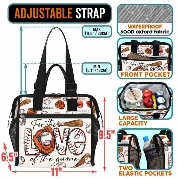 LB-U-Hobb-D-Bball-240326NA10 @ Baseball Defenses-Baseball For The Love Of The Game Lunch Bag