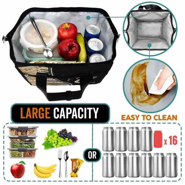 LB-U-Hobb-MS-Pian-240326VY10 @ Piano Music Sheet-Piano Vintage Music Sheet Lunch Bag
