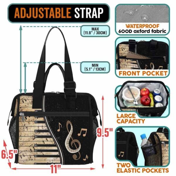 LB-U-Hobb-MS-Pian-240326VY10 @ Piano Music Sheet-Piano Vintage Music Sheet Lunch Bag