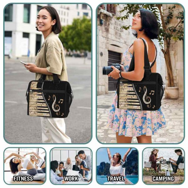 LB-U-Hobb-MS-Pian-240326VY10 @ Piano Music Sheet-Piano Vintage Music Sheet Lunch Bag