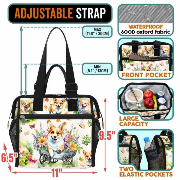 LB-U-Dog-FG-Corgi-240325NA10 @ Corgi Flowers Garden-Corgi Flowers Garden Lunch Bag