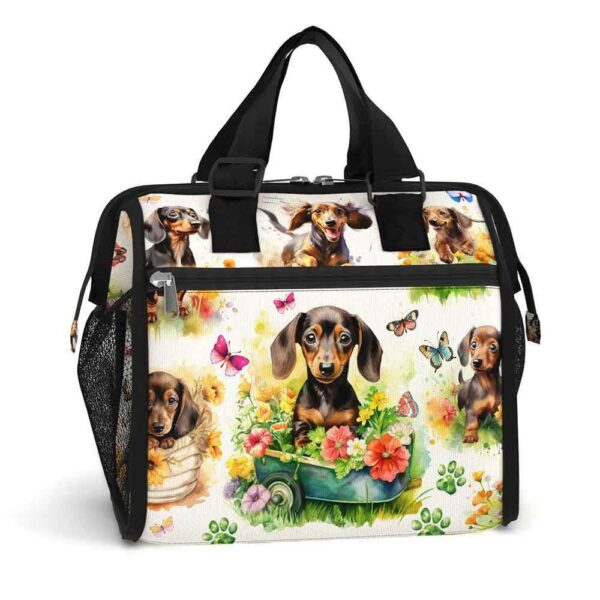 LB-U-Dog-FG-Dach-240325NA10 @ Dachshund Flowers Garden-Dachshund Flowers Garden Lunch Bag