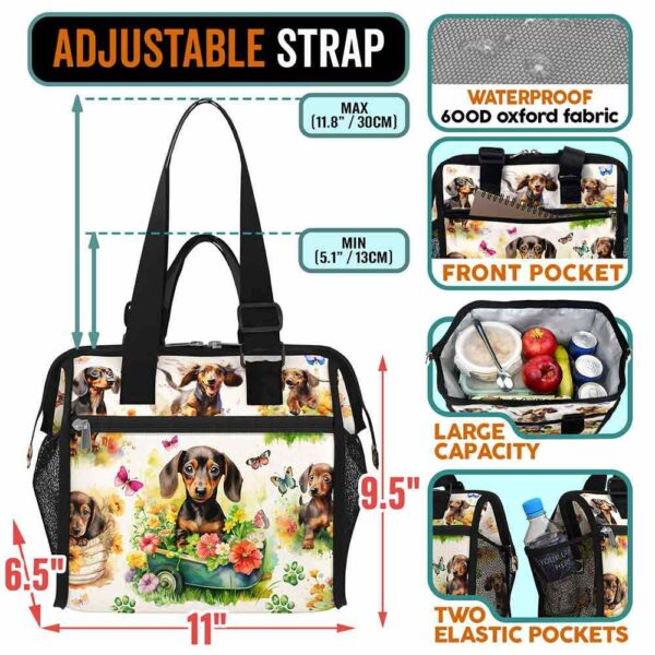 LB-U-Dog-FG-Dach-240325NA10 @ Dachshund Flowers Garden-Dachshund Flowers Garden Lunch Bag