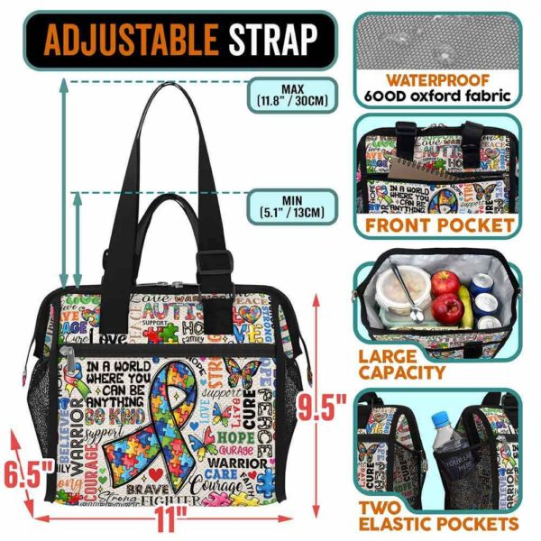 LB-U-Awa-T-Autism-240326NA10 @ Autism Typo-Autism Typography Lunch Bag