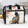 LB-U-Ani-FP2-Cat-240926NA10 @ cat Flowers Pattern 2-Cat Flower Pattern Lunch Bag