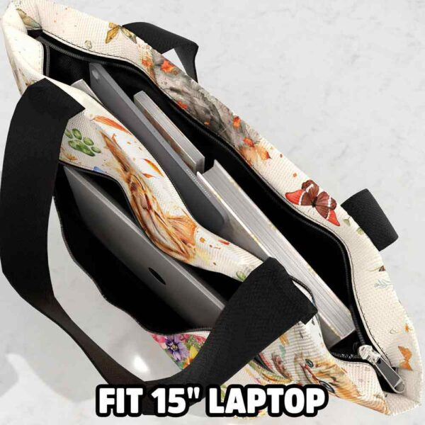 T3-U-Ani-FG2-Cat-240131NA10 @ Cat Flowers Garden 2-Cat Flower Garden Tote Bag