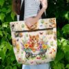 T3-U-Ani-FG2-Cat-240131NA10 @ Cat Flowers Garden 2-Cat Flower Garden Tote Bag