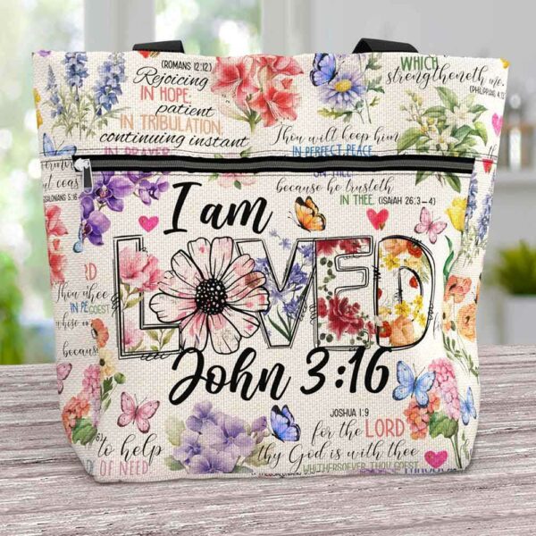T3-U-Hobb-KS-God-240424NA10 @ God KJV Sciptures-God I Am Loved Tote Bag