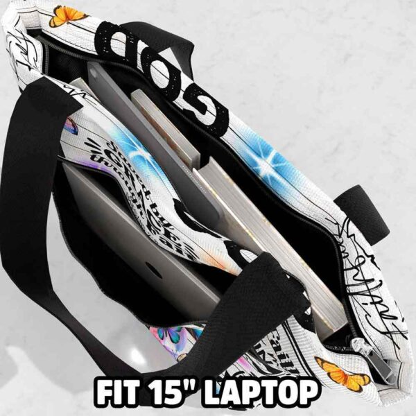 T3-U-Hobb-FFB-God-240424NA10 @ God Faith Flower Butterfly-God Saved By Graced Tote Bag