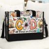 T5-U-Hobb-W2-God-230831NA10 @ God Watercolor 2-God Christian Faith All Things Are Possible Tote Bag