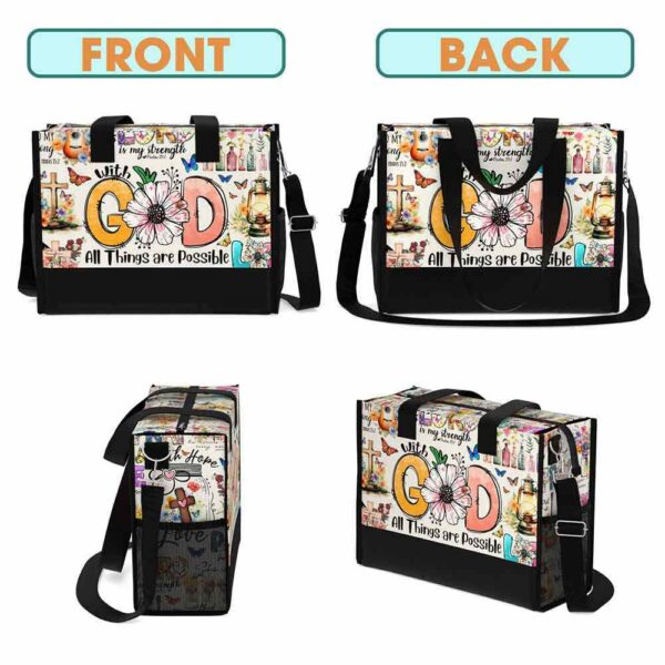 T5-U-Hobb-W2-God-230831NA10 @ God Watercolor 2-God Christian Faith All Things Are Possible Tote Bag
