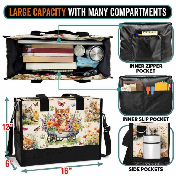 T5-U-Ani-FG2-Cat-240618NA10 @ Cat Flowers Garden 2-Cat Flower Garden Tote Bag