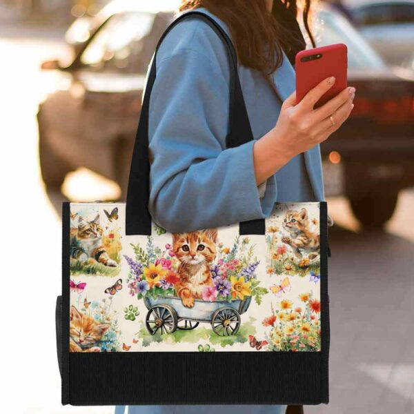 T5-U-Ani-FG2-Cat-240618NA10 @ Cat Flowers Garden 2-Cat Flower Garden Tote Bag