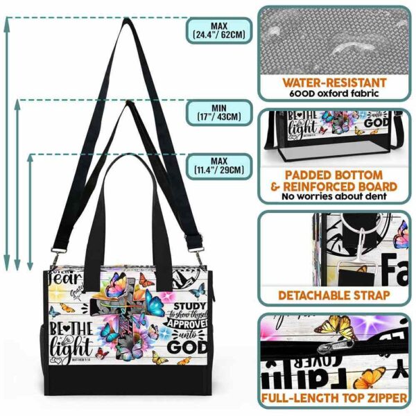 T5-U-Hobb-FFB-God-240424NA10 @ God Faith Flower Butterfly-God Christian Faith Butterfly Tote Bag
