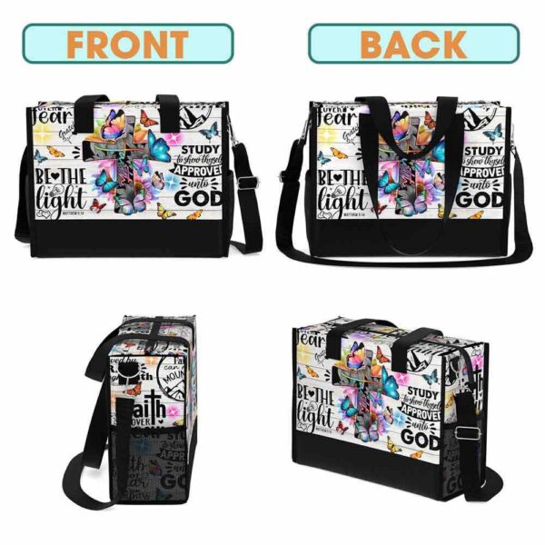 T5-U-Hobb-FFB-God-240424NA10 @ God Faith Flower Butterfly-God Christian Faith Butterfly Tote Bag