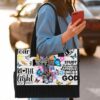 T5-U-Hobb-FFB-God-240424NA10 @ God Faith Flower Butterfly-God Christian Faith Butterfly Tote Bag