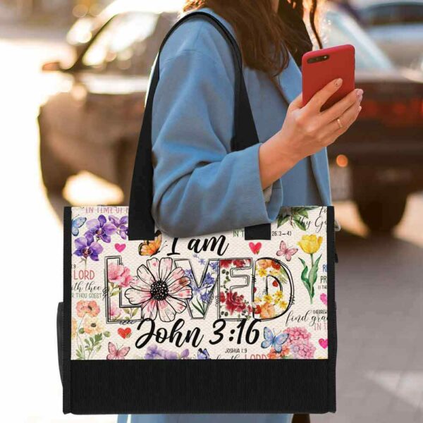 T5-U-Hobb-KS-God-240424NA10 @ God KJV Sciptures-God Christian Faith I Am Loved Tote Bag