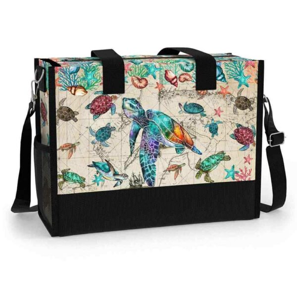 T5-U-Ani-WOM-Ttle-240824VY10 @ turtle Watercolor Old Map-Sea Turtle Vintage Map Rectangle Tote Bag