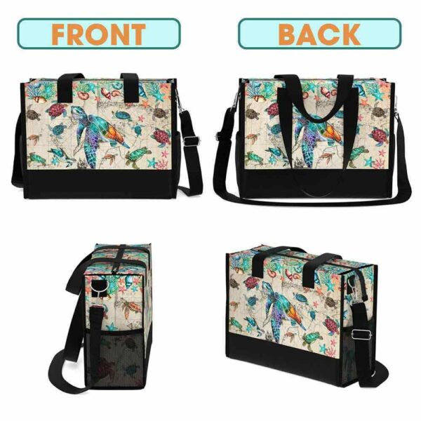 T5-U-Ani-WOM-Ttle-240824VY10 @ turtle Watercolor Old Map-Sea Turtle Vintage Map Rectangle Tote Bag