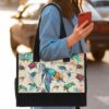 T5-U-Ani-WOM-Ttle-240824VY10 @ turtle Watercolor Old Map-Sea Turtle Vintage Map Rectangle Tote Bag