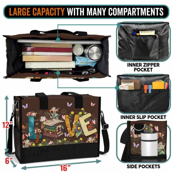 T5-U-Job-LBN-T11-240618VY10 @ Librarian Love Book NEW-Librarian Love Books Rectangle Tote Bag