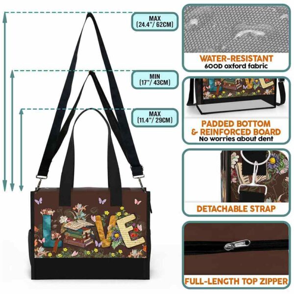 T5-U-Job-LBN-T11-240618VY10 @ Librarian Love Book NEW-Librarian Love Books Rectangle Tote Bag