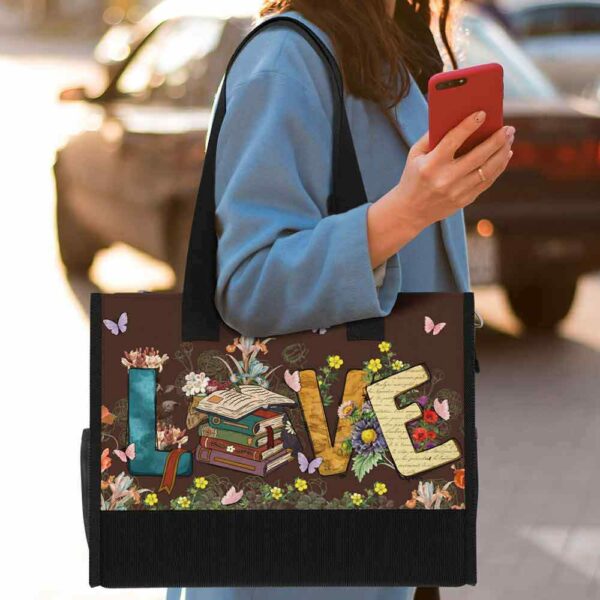 T5-U-Job-LBN-T11-240618VY10 @ Librarian Love Book NEW-Librarian Love Books Rectangle Tote Bag