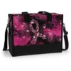 T5-U-Awa-TR-BreCan-240618NA10 @ Breast Cancer Typo Ribbon-Breast Cancer Awareness Pink Ribbon Rectangle Tote Bag