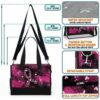 T5-U-Awa-TR-BreCan-240618NA10 @ Breast Cancer Typo Ribbon-Breast Cancer Awareness Pink Ribbon Rectangle Tote Bag