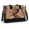 T5-U-Ctry-GVPB-Afri-240824NA10 @ african Girl Vintage Paper BG-Africa Afro African American Vintage Look Rectangle Tote Bag