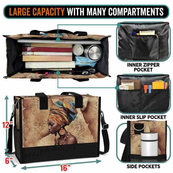 T5-U-Ctry-GVPB-Afri-240824NA10 @ african Girl Vintage Paper BG-Africa Afro African American Vintage Look Rectangle Tote Bag