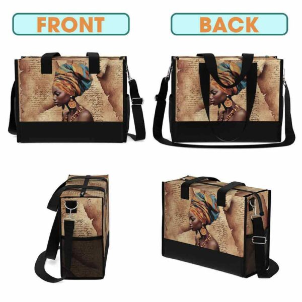T5-U-Ctry-GVPB-Afri-240824NA10 @ african Girl Vintage Paper BG-Africa Afro African American Vintage Look Rectangle Tote Bag