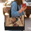 T5-U-Ctry-GVPB-Afri-240824NA10 @ african Girl Vintage Paper BG-Africa Afro African American Vintage Look Rectangle Tote Bag