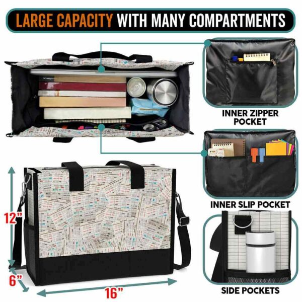 T5-U-Job-LC-T11-240618NA10 @ Librarian Library Cards-Librarian Due Date Rectangle Tote Bag