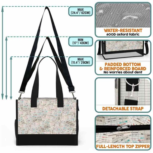 T5-U-Job-LC-T11-240618NA10 @ Librarian Library Cards-Librarian Due Date Rectangle Tote Bag