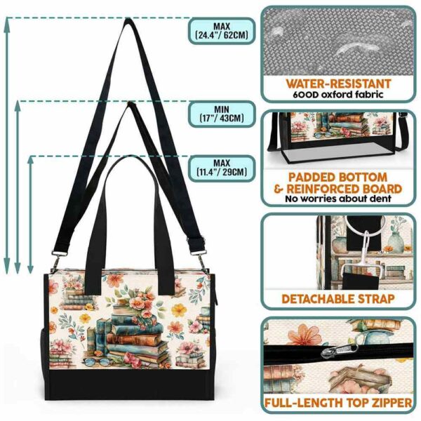 T5-U-Job-WA-T11-240618NA10 @ Librarian Watercolor Art-Librarian Watercolor Art Rectangle Tote Bag