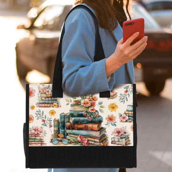 T5-U-Job-WA-T11-240618NA10 @ Librarian Watercolor Art-Librarian Watercolor Art Rectangle Tote Bag