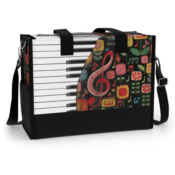 T5-U-Hobb-MF1-Pian-240618NA11 @ piano Music Flower 1-Piano Colorful Rectangle Tote Bag