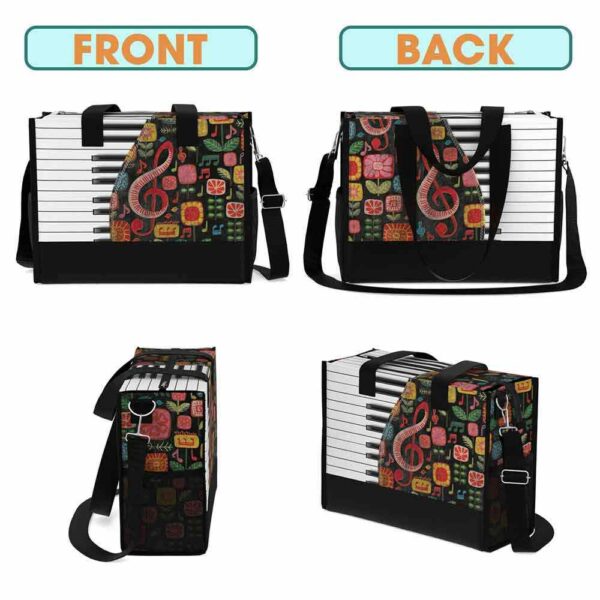 T5-U-Hobb-MF1-Pian-240618NA11 @ piano Music Flower 1-Piano Colorful Rectangle Tote Bag