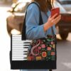 T5-U-Hobb-MF1-Pian-240618NA11 @ piano Music Flower 1-Piano Colorful Rectangle Tote Bag