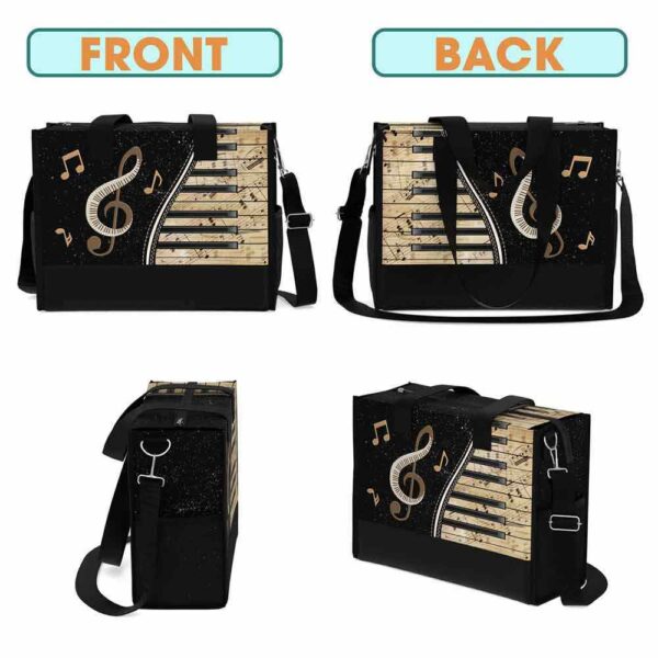 T5-U-Hobb-MS2-Pian-240619VY11 @ piano Music Sheet 2-Piano Vintage Music Sheet Rectangle Tote Bag