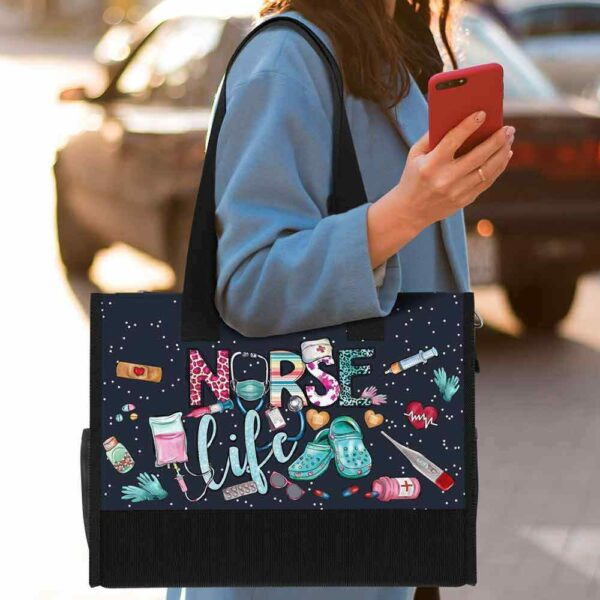 T5-U-Nur-LC-Nur-240618VY10 @ Nurse Life Crocs-Nurse Life Rectangle Tote Bag