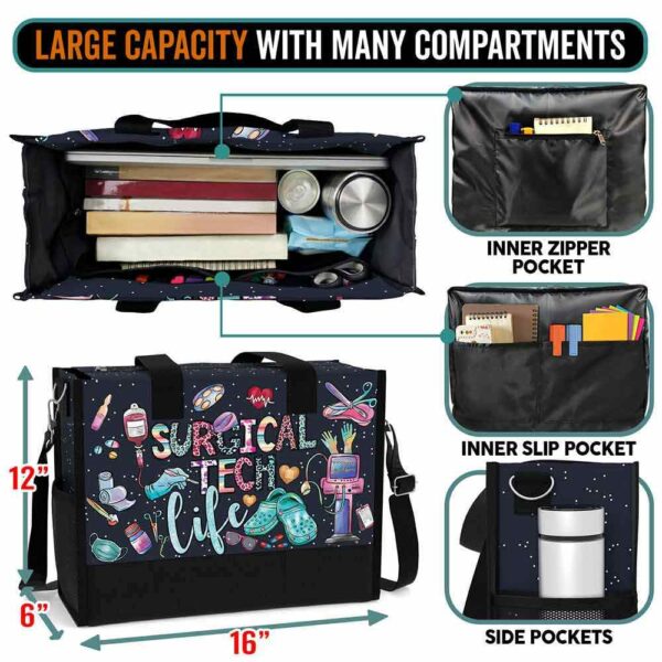 T5-U-Nur-LC-SurTec-240824NA10 @ surgical tech Life Crocs-Surgical Tech Life Rectangle Tote Bag