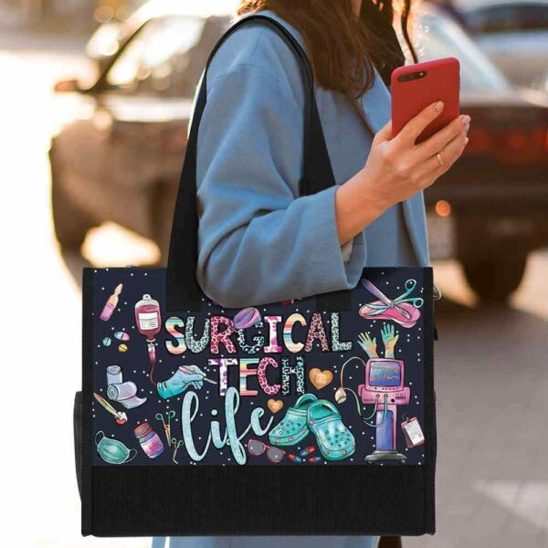 T5-U-Nur-LC-SurTec-240824NA10 @ surgical tech Life Crocs-Surgical Tech Life Rectangle Tote Bag
