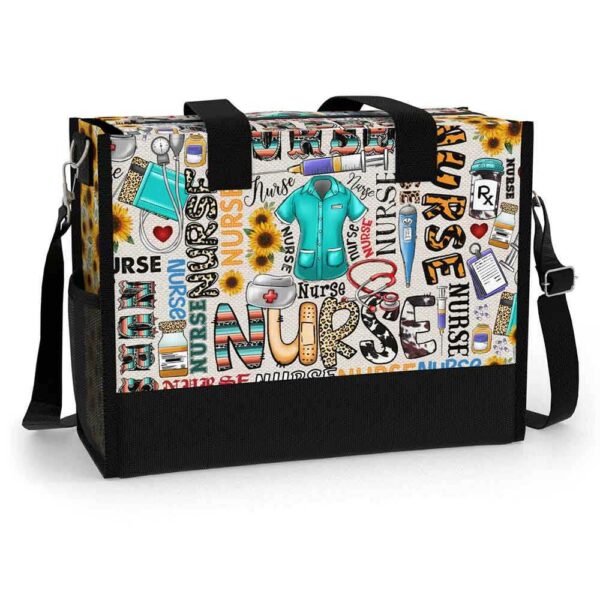 T5-U-Nur-NT-Nur-221212NA10 @ Nurse Nurse Typo-Nurse Sunflower Typography Rectangle Tote Bag