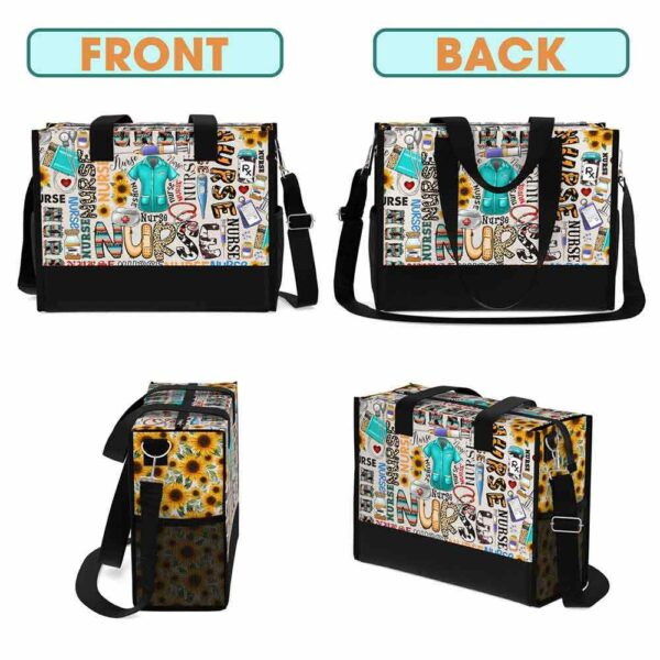 T5-U-Nur-NT-Nur-221212NA10 @ Nurse Nurse Typo-Nurse Sunflower Typography Rectangle Tote Bag